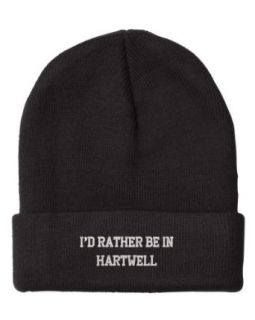 Fastasticdeal I'd Rather Be in Hartwell Ga City Embroidered Beanie Cap Clothing
