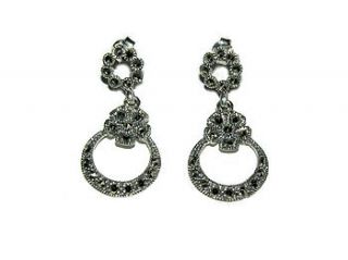 sterling silver marcasite earrings by heirlooms ever after