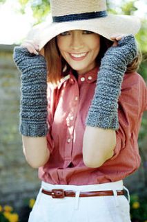 hope wristwarmers knitting kit by purl alpaca designs