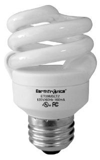 EarthTronics CF09CW1BT2 9 Watt 4100K Micro Spiral Compact Florescent Light Bulb, Cool White, 12 Pack   Compact Fluorescent Bulbs  