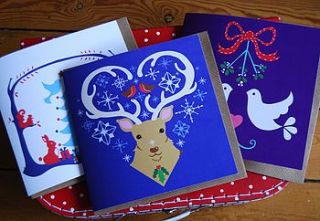 reindeer, doves and animals christmas cards by vickysworld