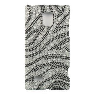 Silver Zebra Diamond Crystal Bling Protector Case for LG VS930 Cell Phones & Accessories