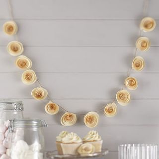 ivory paper flower garland wedding decoration by ginger ray