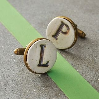 personalised ceramic cufflinks by juliet reeves designs