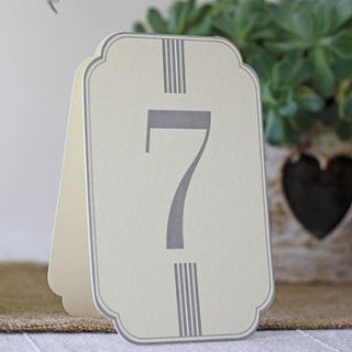 set of 12 cream and grey wedding table numbers by the wedding of my dreams