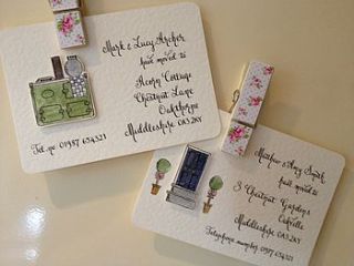 eight change of address cards by strawberries and cream stationery