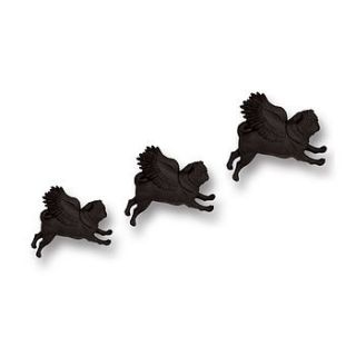 black flying pugs wall art by pugs might fly
