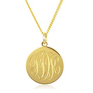 monogram necklace by black pearl