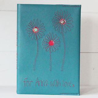 personalised leather daisy journal by what katie did next