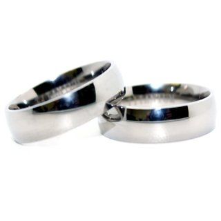 Matching 6mm Classic Domed His & Hers Ultra Lightweight Titanium Wedding Bands Set (Us Sizes 4 16, Half Sizes Available) Jewelry