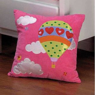 girls pink hot air balloon cushion by marquis & dawe