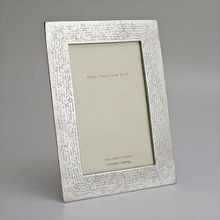 handwriting cast pewter photo frame by lancaster & gibbings
