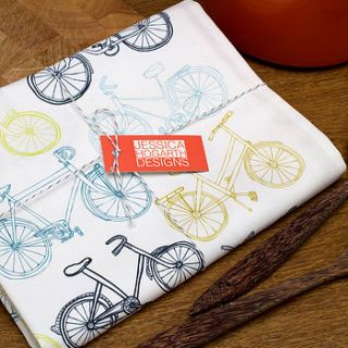 take the bike tea towel by jessica hogarth designs