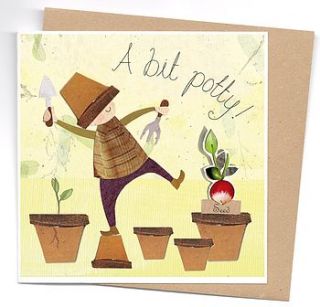 'a bit potty' card with swede seeds by seedlings cards