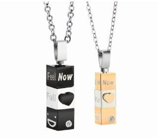 His & Hers Matching Set Titanium Steel Couple Pendant Necklace Korean Love Style (ONE PAIR) NK484 Jewelry