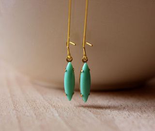 seafoam navette earrings by beadin' nora