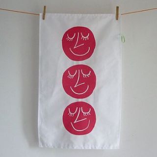 happy heads tea towel by mr.ps