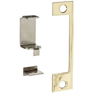 HES Stainless Steel HTD Faceplate for 1006 Series Electric Strikes for Mortise Lockset with Center Lined Deadlatch, Bright Brass Finish Industrial Hardware