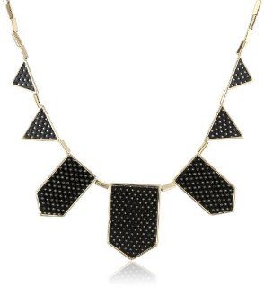 House of Harlow 1960 Perforated Five Station Gold Necklace, 20" Jewelry