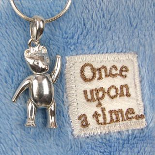 silver teddy necklace by tales from the earth