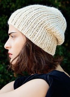 alfie chunky hat knitting kit by purl alpaca designs