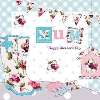 wellies mother's day card by aliroo