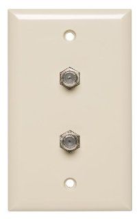 Allen Tel CT102FF 09 Plastic Flush Wall Plate with Single Gang, 2 Ports for Two F 81 Coax Connectors, Ivory    