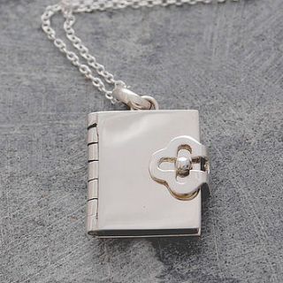book silver locket necklace by otis jaxon silver and gold jewellery