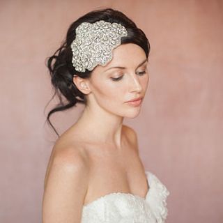 coco crystal statement headpiece by britten weddings