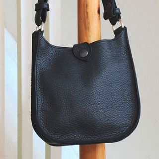 chameleon black leather bag by the heart store