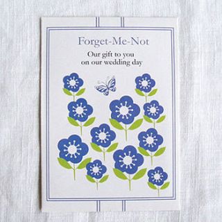 wedding favour forget me not seeds pack of 5 by cherrygorgeous