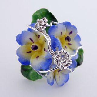 trio of flowers ring by rachel helen designs