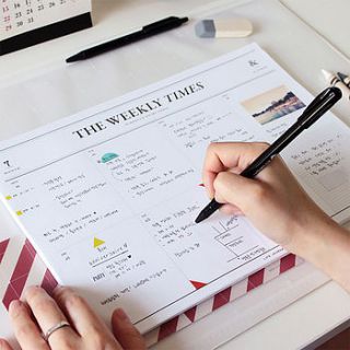 'weekly times' desk planner by fox and star