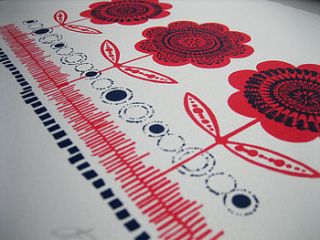poppy bloom limited edition screen print by bubble and tweet