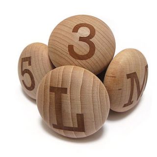 oak alphabet letters numbers knob by pushka knobs