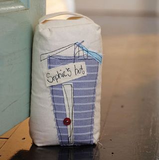 personalised beach hut doorstop by loosethread