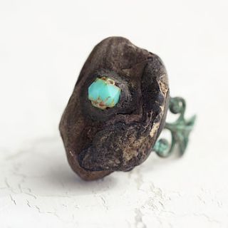 chunky wooden statement ring by artique boutique