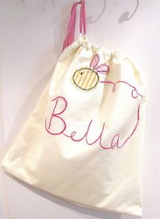personalised embroidered laundry storage bag by edamay