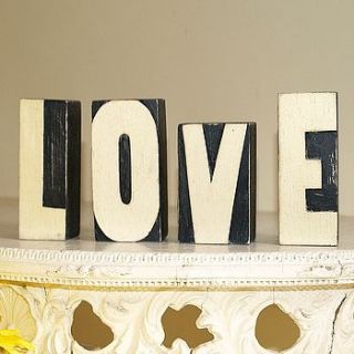 love wooden blocks in a gift box by beautiful day