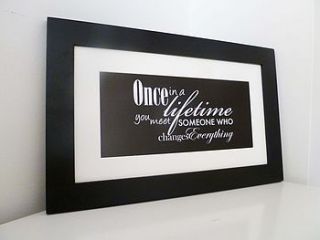 'once in a lifetime' print by jg artwork