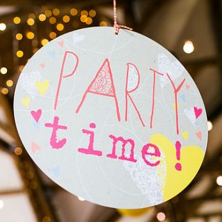 party time circle sign by rachael taylor