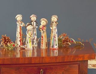 fair trade recycled paper nativity set by traidcraft