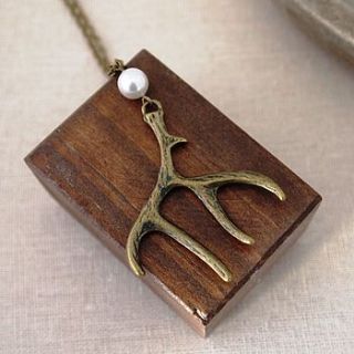 bronze antler necklace by melissa morgan designs