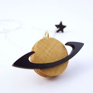 saturn necklace by i am acrylic