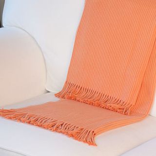 ribbed mandarin throw with fringing by jodie byrne