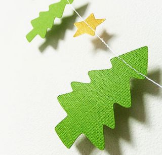 christmas tree and shimmer star paper garland by funky frills uk