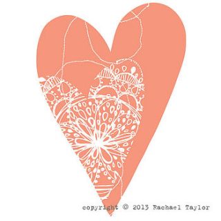 orange stitch bohemian heart decoration by rachael taylor