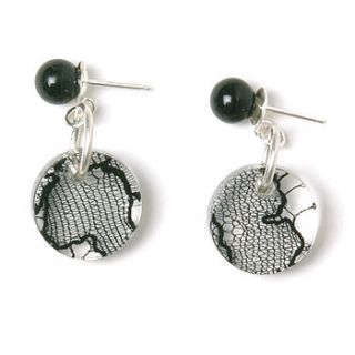 lace disc earrings by float jewellery