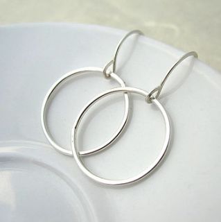 silver circle earrings by mela jewellery