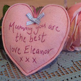 personalised mother's day heart favour by laura windebank